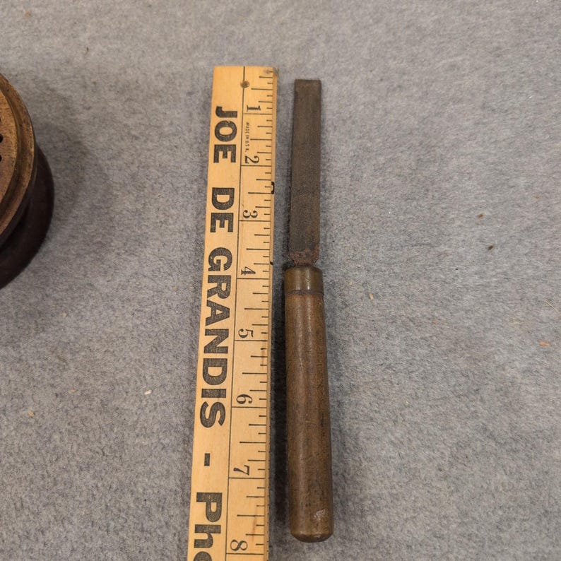 Antique Revolving Wooden Drill Stand and Hand File Set Watchmaker Jeweler Tools image 5