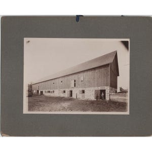 Antique 1904 James McDowell Barn Photo Sepia Horse Farm Architecture 7x5 Mount image 3