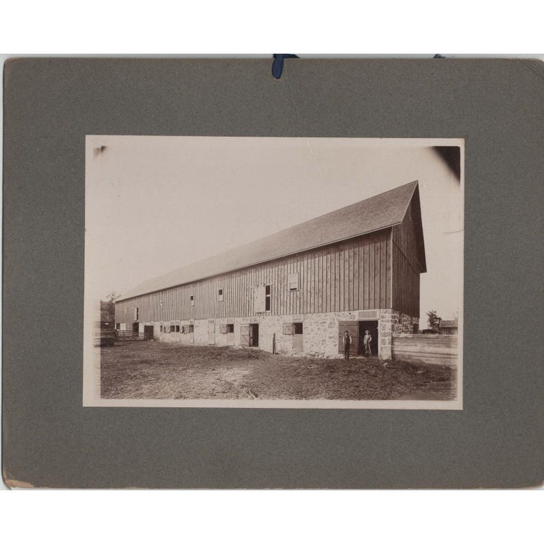 Antique 1904 James McDowell Barn Photo Sepia Horse Farm Architecture 7x5 Mount image 3