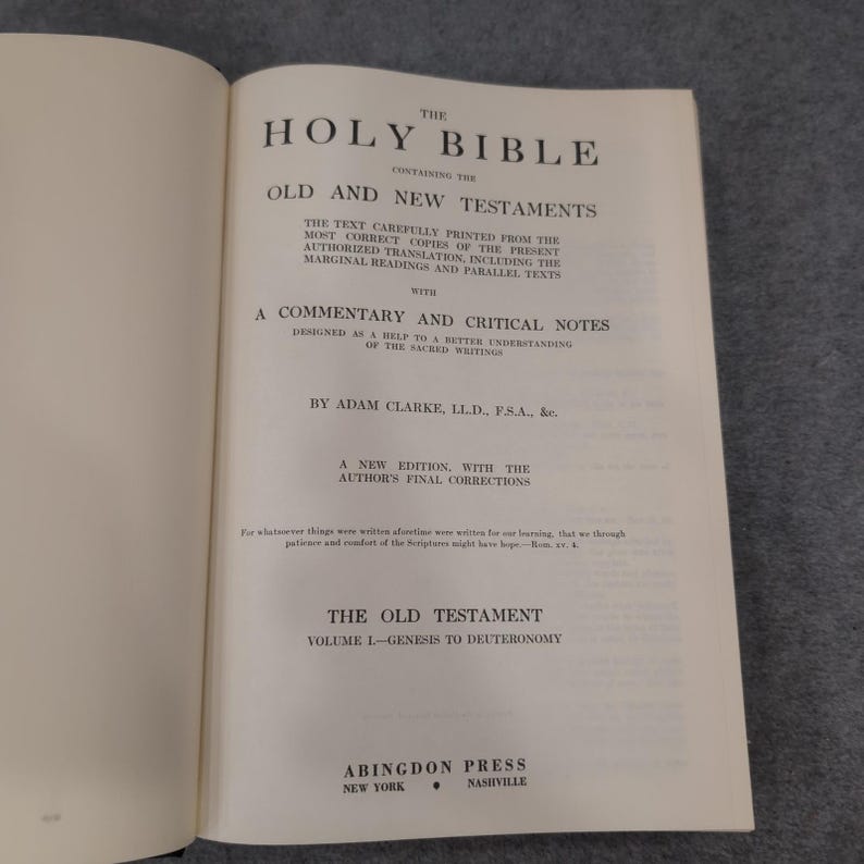 クラーク注解書 第1巻 創世記 - 申命記 アダム・クラーク アビンドン・プレス 画像 2