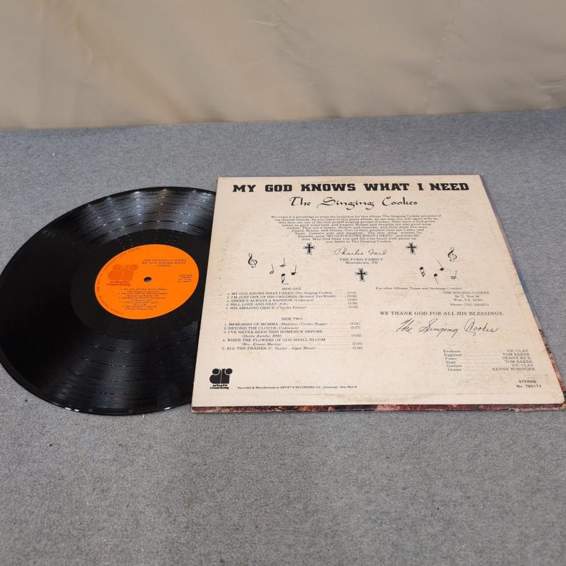 The Singing Cookes My God Knows What I Need Signed Vinyl LP Gospel 780117 image 6