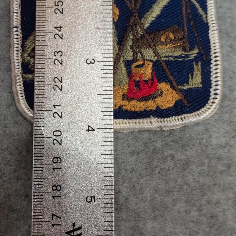 Creek District 53rd Camporee 1977 Scout Patch Vintage Embroidered Badge image 3