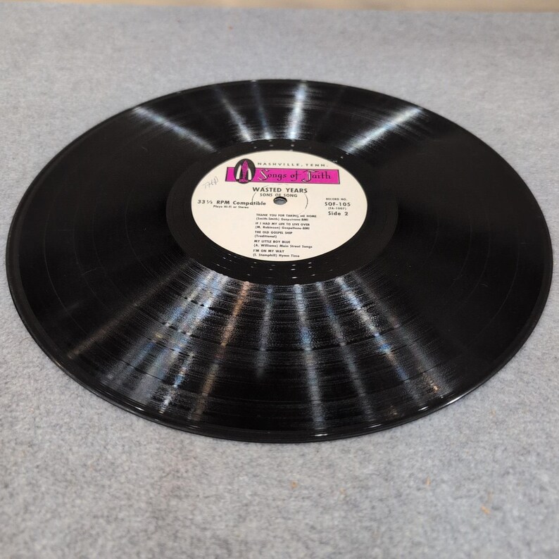 The Sons of Song Wasted Years Gospel Vinyl LP Songs of Faith SOF-105 Nashville image 6