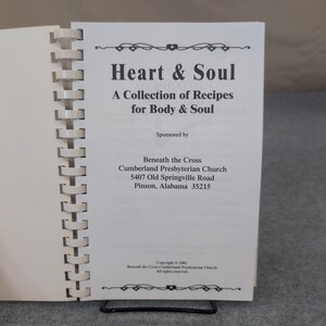 Heart & Soul Cookbook Beneath the Cross Cumberland Presbyterian Church Pinson AL image 2