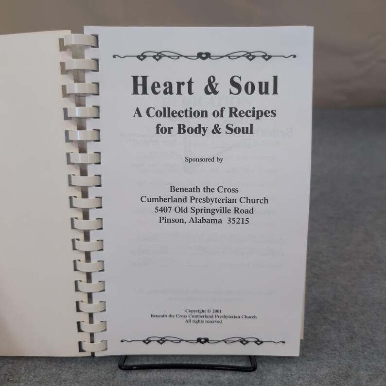 Heart & Soul Cookbook Beneath the Cross Cumberland Presbyterian Church Pinson AL image 2
