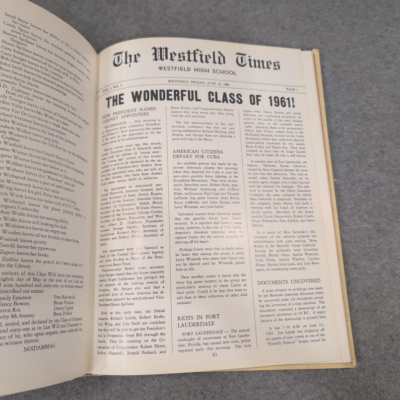 1961 Gammadion Westfield High School Yearbook WHS Massachusetts Vintage image 2