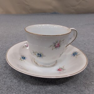 Hand Painted Gold China Made in Occupied Japan Teacup Saucer Floral Gilded Rim image 1