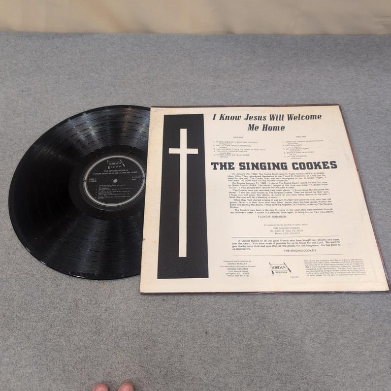 The Singing Cookes I Know Jesus Will Welcome Me Home Jordan Records Vinyl LP VG image 2