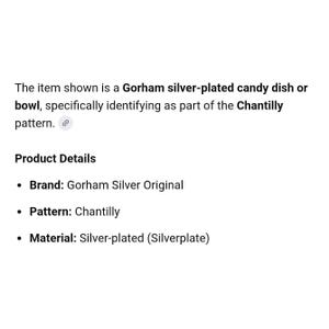 Gorham Silver Original Vintage Silverplate Chantilly Pattern Scalloped Bowl image 9