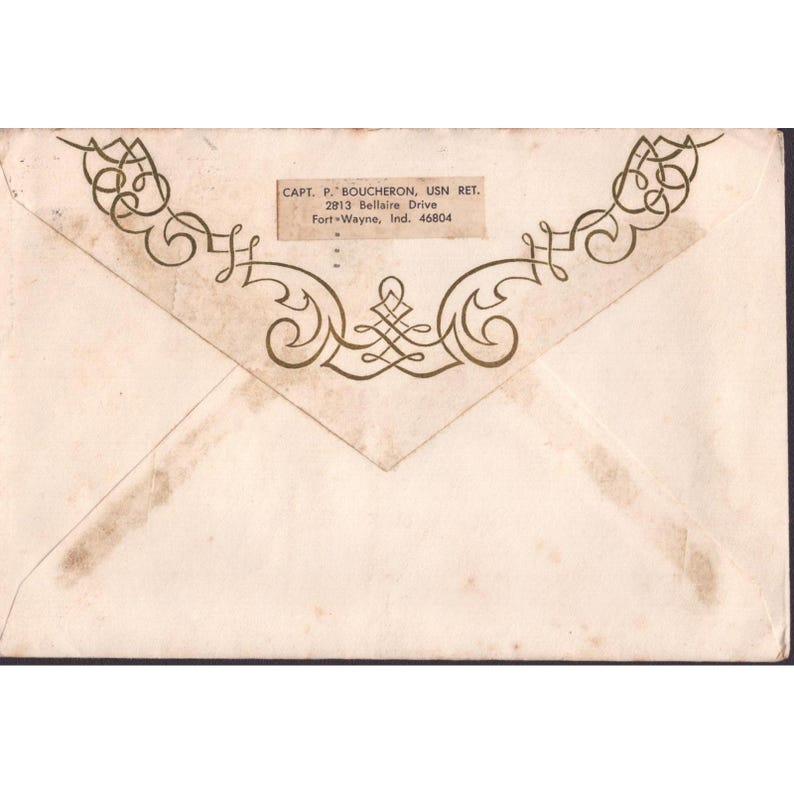 Enveloppe calligraphiée vintage de 1963, cachet postal de Fort Wayne (Indiana), timbre de 5 cents de Washington image 2
