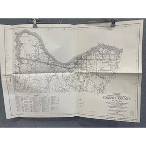VTG 1978 Colbert County Alabama Highway Map 25" x 18" Tuscumbia Muscle Shoals image 1