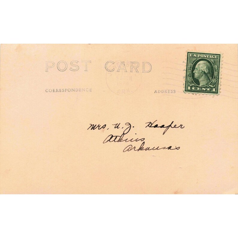 Jonesboro Arkansas AR RPPC Post Office 1924 Grubbs Real Photo Postcard Used image 2