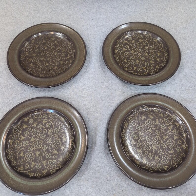 Franciscan Madeira Plates Set of 12 Dinner Salad Bread Butter Olive Green Brown image 13