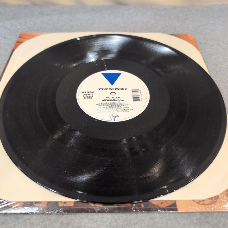 Steve Winwood Roll With It 12" Vinyl Single 1988 45 RPM 0-96648 Remix VG+ image 3