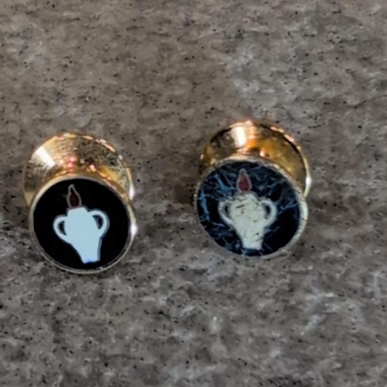 Vintage 1/20 10KT Gold Filled Lamp of Knowledge Nursing Enamel Lapel Pins Set 2 image 2