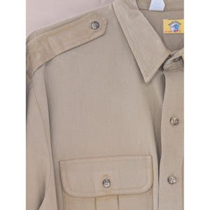 VTG Duck Head Mens Button Down Long Sleeve Shirt Olive Green Military Style image 4