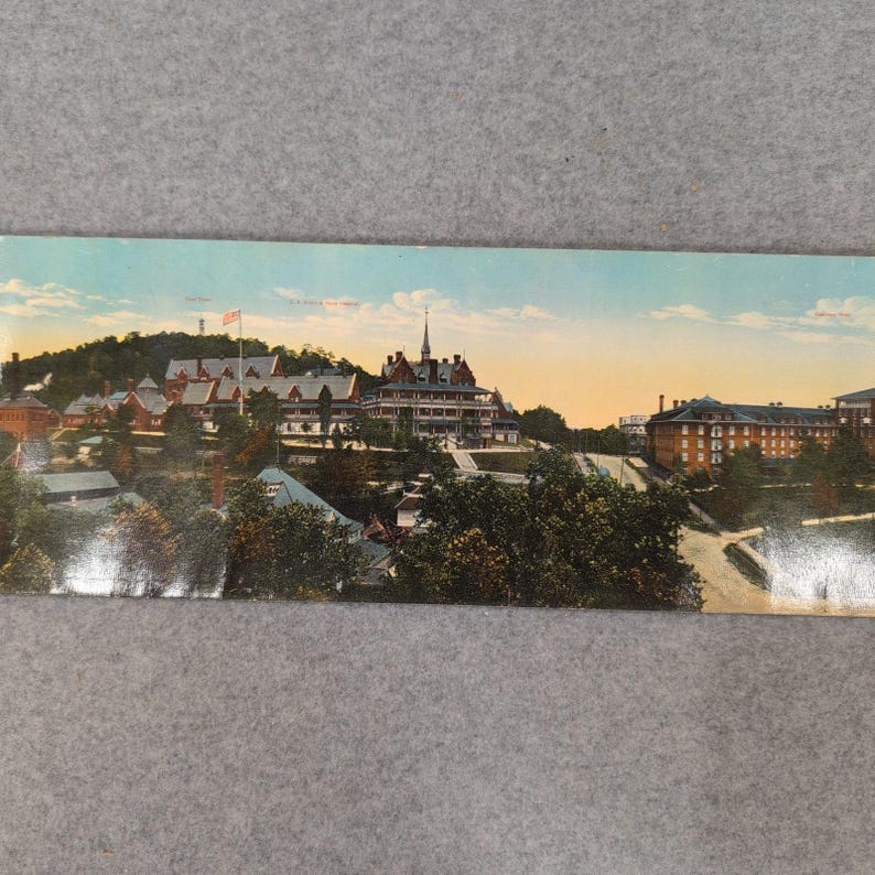 Vintage Panoramic Postcard Heart of Hot Springs Arkansas Eastman Hotel Army Navy image 3