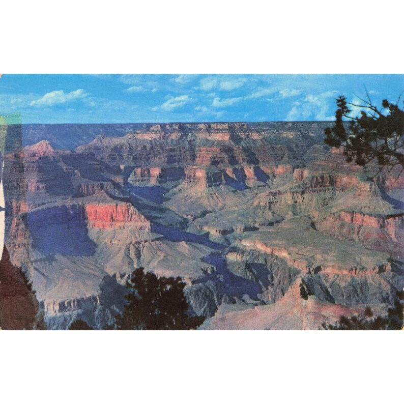 Grand Canyon Pima Point AZ Chrome Postcard 1963 Mike Roberts Fred Harvey Used image 1