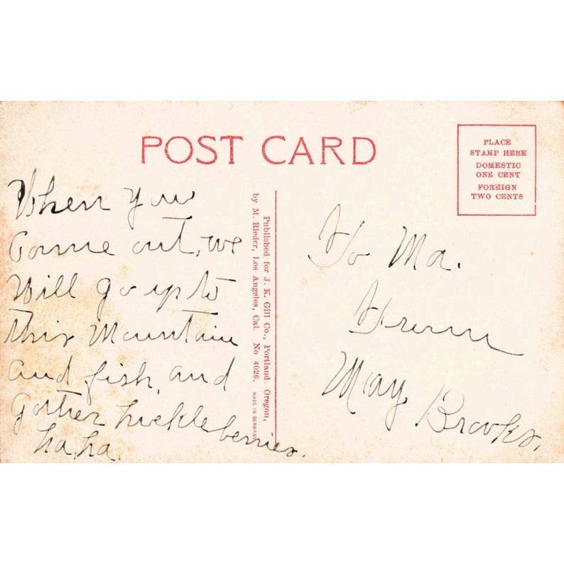 Vintage Mt Hood Oregon Postcard M Rieder J K Gill Co Made in Germany VG image 2