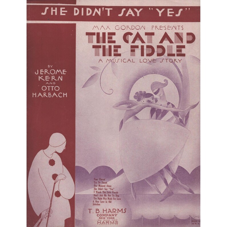 1931 Katten och fiolen Hon sa inte ja Jerome Kern Noter bild 1
