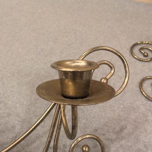 Home Interiors Gifts Brass Scroll Wall Sconce Candle Holder Pair Set of 2 image 3