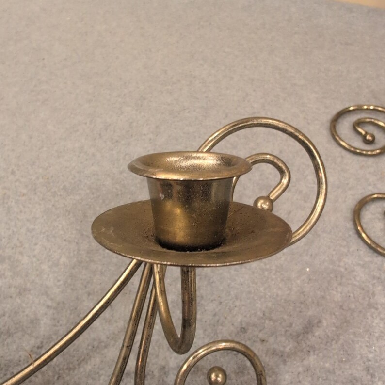 Home Interiors Gifts Brass Scroll Wall Sconce Candle Holder Pair Set of 2 image 3
