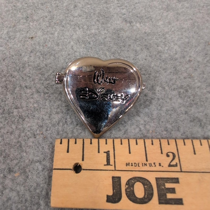 Disney 100th Birthday Walt Disney Heart Locket Pin 77 2001 Silver Tone 1901-2001 image 2
