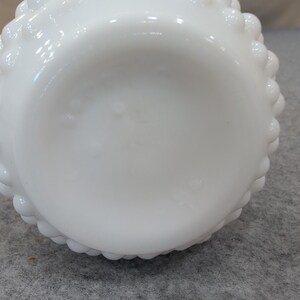 Vintage Fenton White Milk Glass Hobnail Bud Vase Bulbous Base Retro Decor image 6