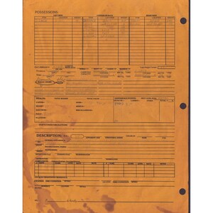 Vintage 1983 Advanced Dungeons & Dragons ADD Player Character Record Sheet VG- image 2