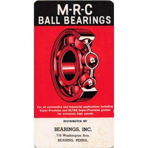Vintage Werbeplakat von MRC Kugellager, Bearings Inc., Reading, PA Bild 1