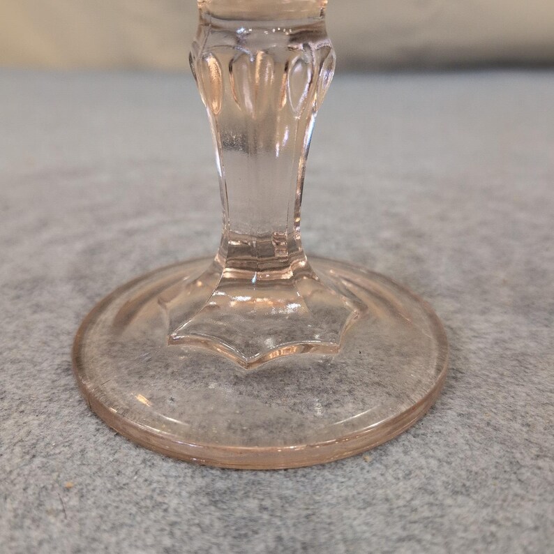 Indiana Glass Garland Teardrop Pink Pedestal Compote Bowl Scalloped Rim Vintage image 3