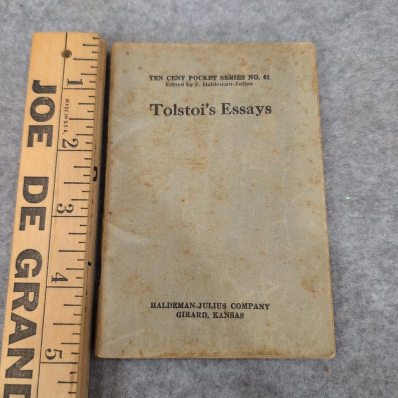 Vintage Tolstoi's Essays Little Blue Book No 61 Haldeman-Julius Girard Kansas image 1