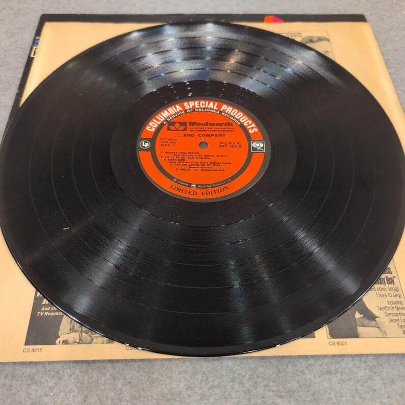 Andy Williams & Company Andy... Limited Edition Vinyl LP Columbia CSS 966 Stereo image 5