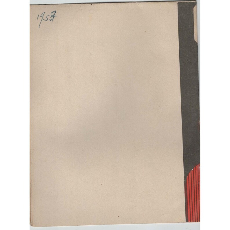 Vtg 1957 Santa Claus Smoking Pipe Christmas Greeting Card Mid-Century 5.6x4.3 image 2