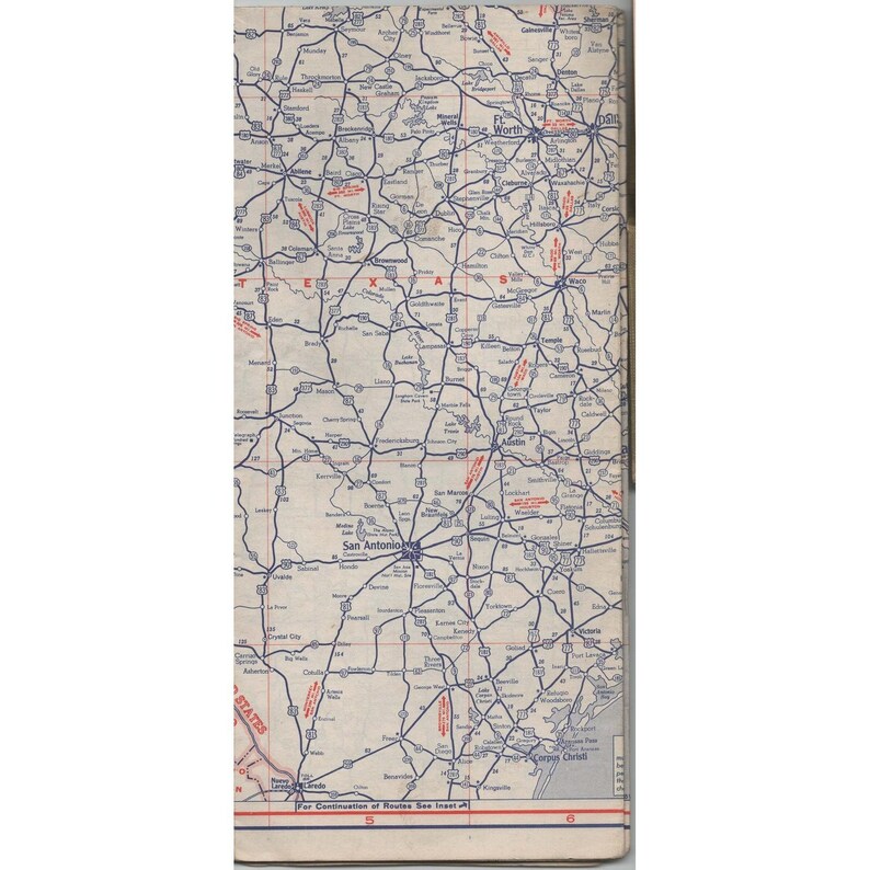 Vintage 1950s Paraland Oil Road Map Central United States Gas Station Art image 2