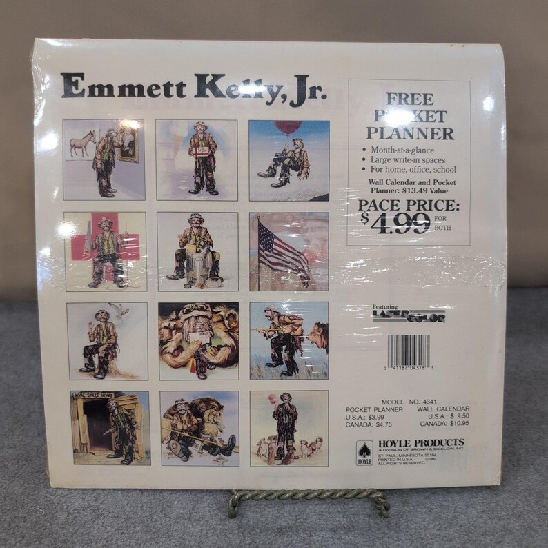 Vintage Emmett Kelly Jr 1993 Wall Calendar and Pocket Planner Set Hoyle image 2