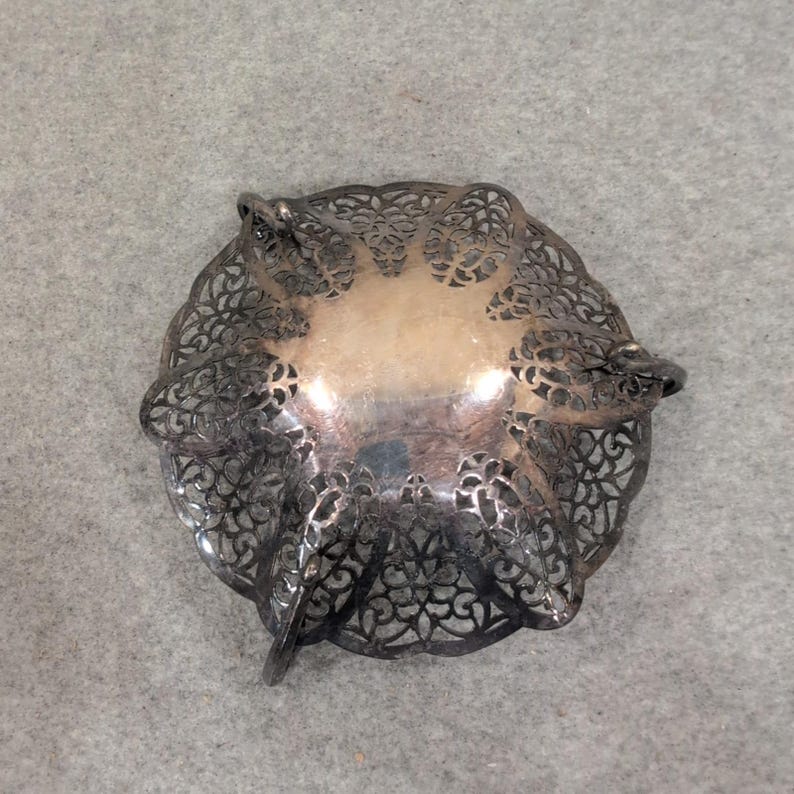 International Silver Company Lovelace 1427 Silverplate Pierced Candy Dish Bowl image 6