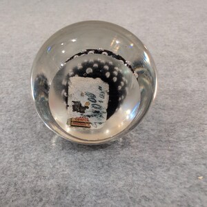 Kreiss Glass Figurine Bubble Bird Paperweight Red Eyes Black Body Handcrafted image 5