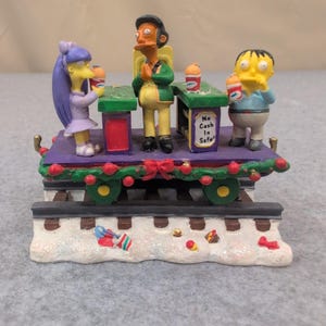 The Simpsons Have A Squishee Christmas Express Train Sculpture Apu Ralph image 1