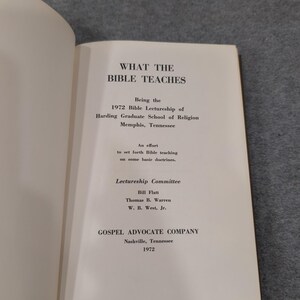 What The Bible Teaches 1972 Harding Graduate School of Religion Lectureship Book image 3