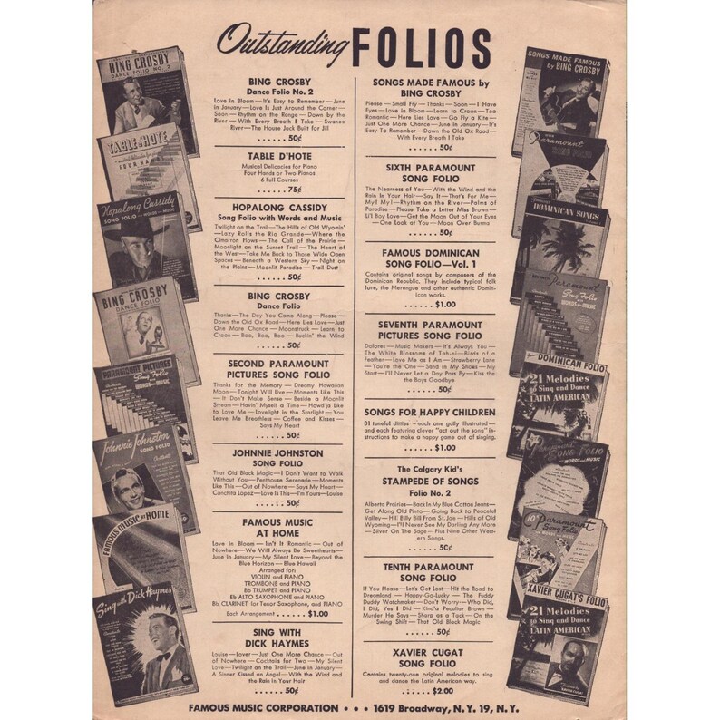 Noter för vintage Riding High från 1950 av Bing Crosby, Frank Capra, Paramount Pictures bild 2