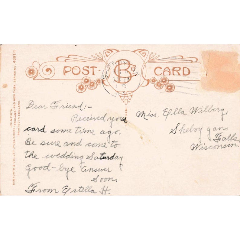 Vintage 1915 Bamforth Comin' Thro' The Rye Nr. 1 RPPC Schottisches Gedicht Postkarte Bild 2