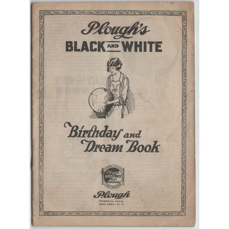 Vintage 1920s Plough's Black and White Dream Book Memphis TN Advertising Booklet image 1