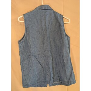 Vintage Temptations Ärmelloses Denim-Shirt Blumenstickerei M Bild 2