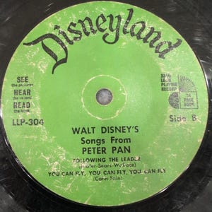 Disneyland Records Snow White and Peter Pan 33 1/3 RPM Vinyl Lot of 2 image 5
