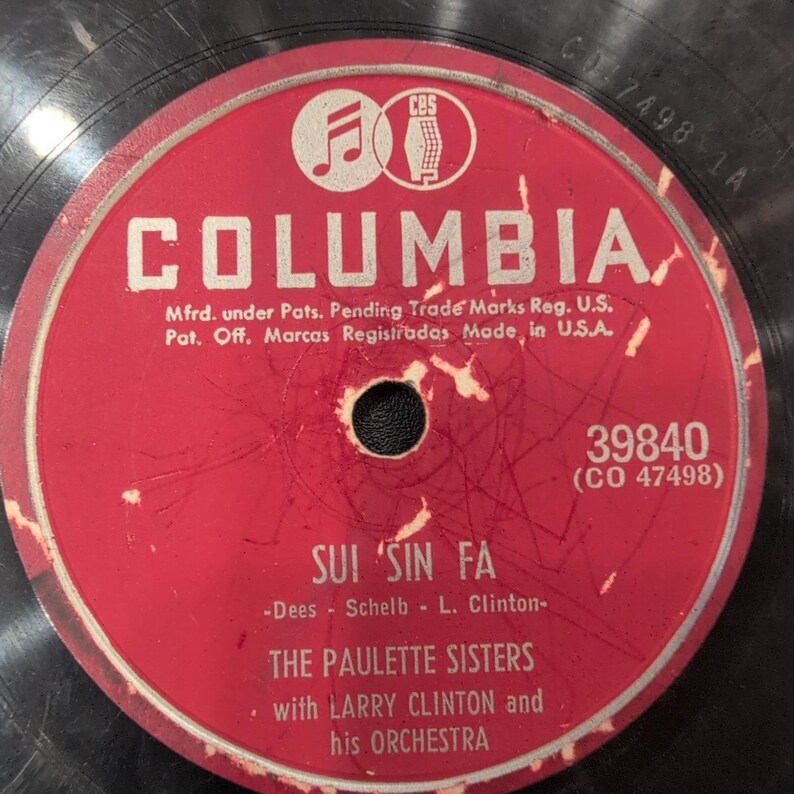 The Paulette Sisters Glow Worm Sui Sin Fa 78 RPM Columbia 39840 VG image 2
