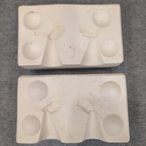 Vintage Ceramic Mold Marys Hands Christmas Angel Candle Holder Craft image 2
