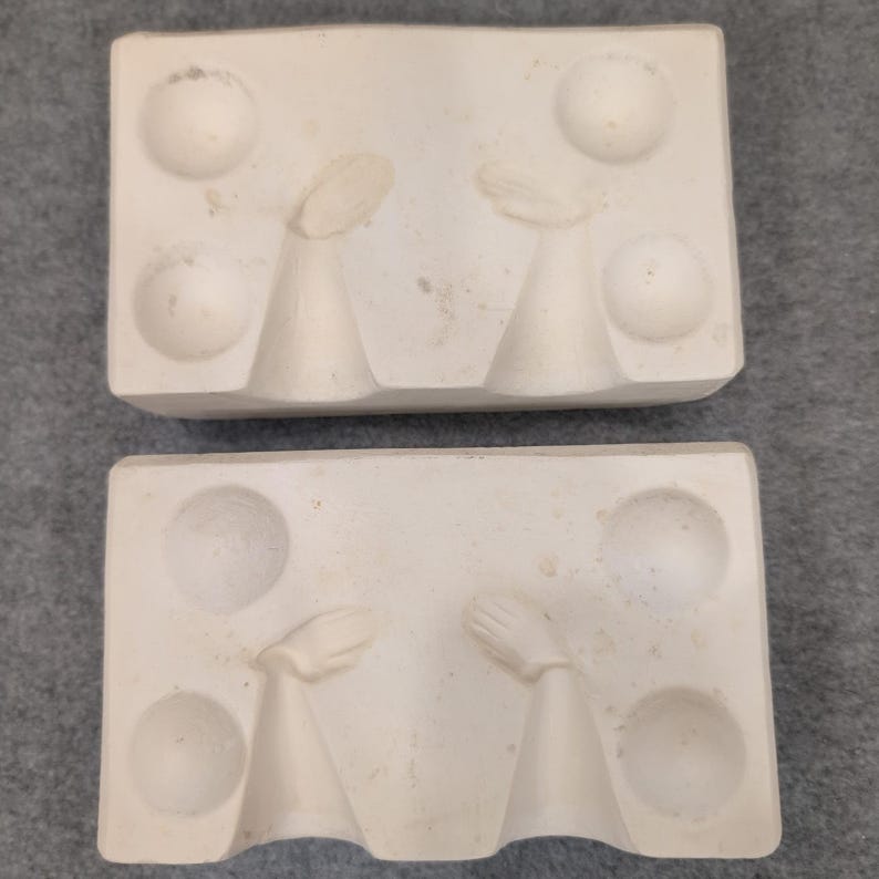 Vintage Ceramic Mold Marys Hands Christmas Angel Candle Holder Craft image 2