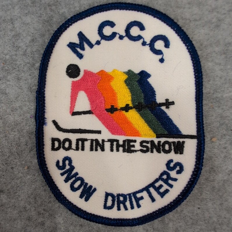 MCCC Snow Drifters Ski Patch "Do It In the Snow" Vintage Embroidered Collectible image 1