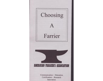 American Farrier's Association Choosing A Farrier Educational Pamphlet Brochure